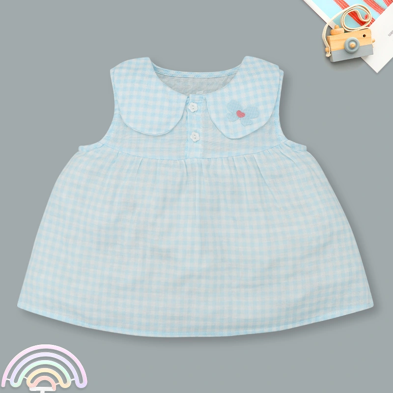 Bộ sát nách bé gái Lullaby NH302N màu xanh dương - trắng 2