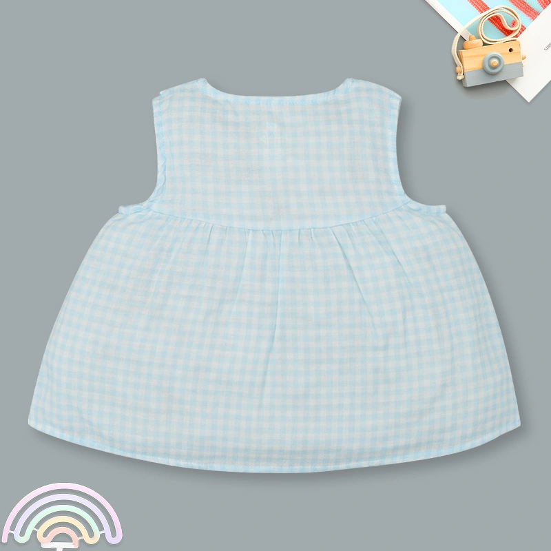 Bộ sát nách bé gái Lullaby NH302N màu xanh dương - trắng 3