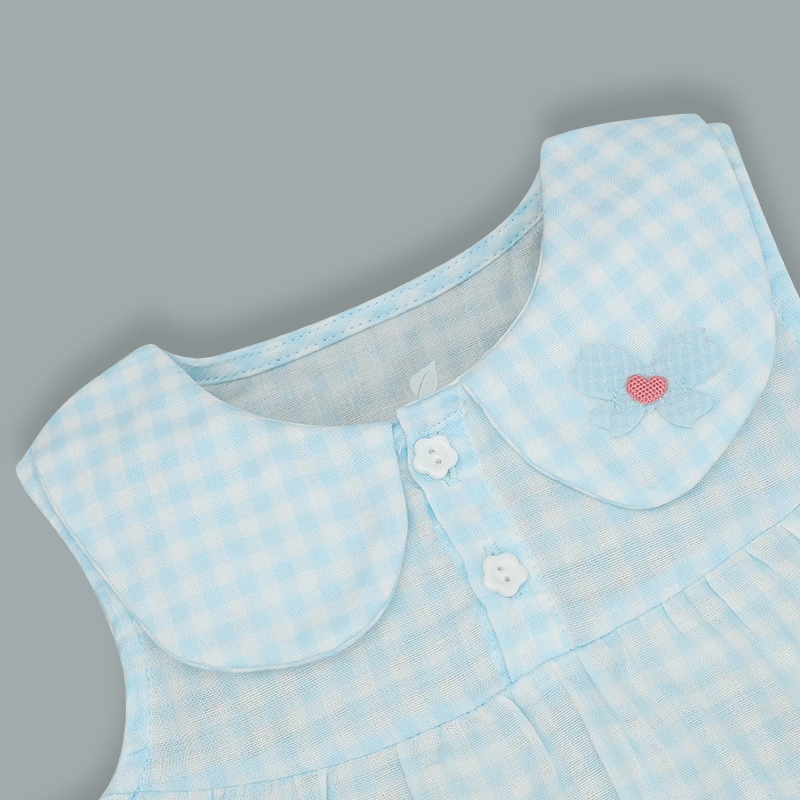 Bộ sát nách bé gái Lullaby NH302N màu xanh dương - trắng 4