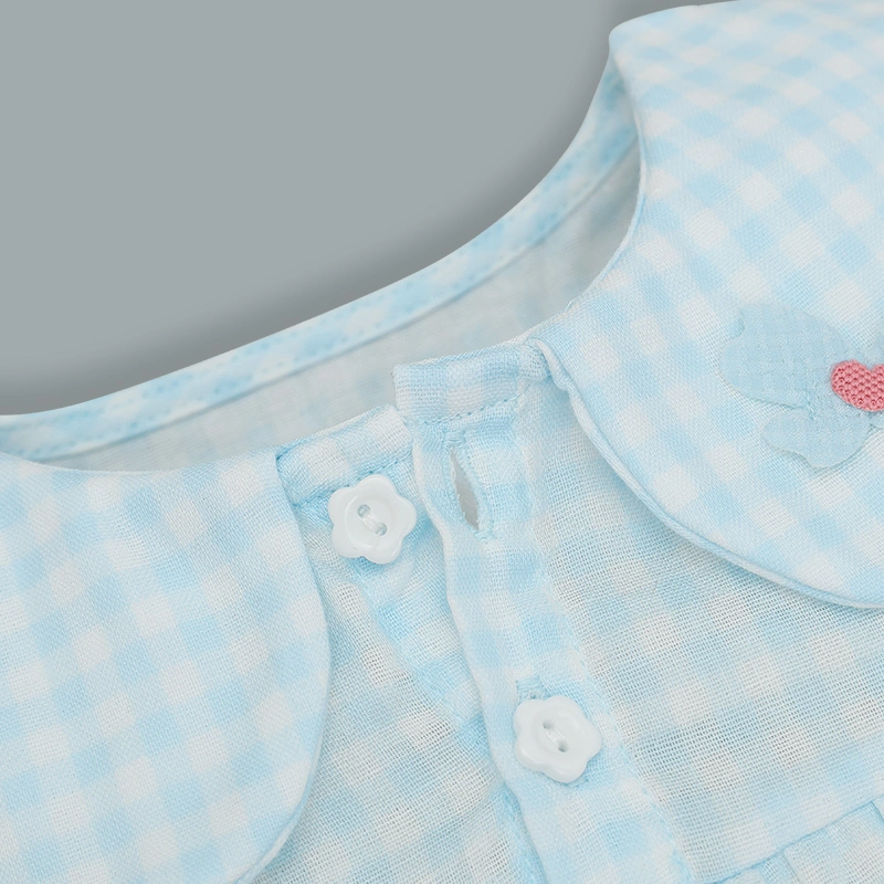 Bộ sát nách bé gái Lullaby NH302N màu xanh dương - trắng 6