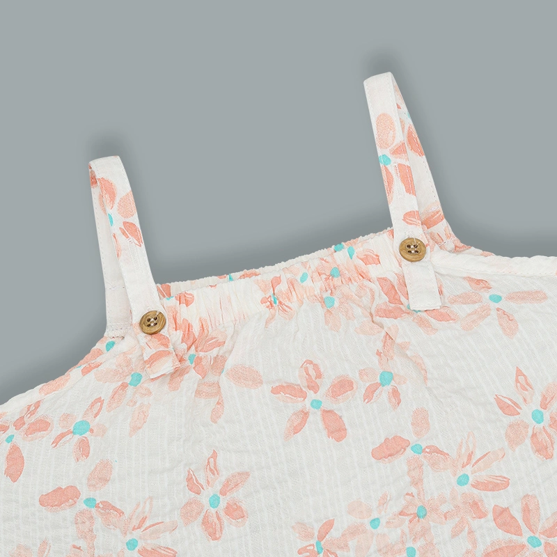 Bộ sát nách bé gái Lullaby NH309N màu trắng - cam 4