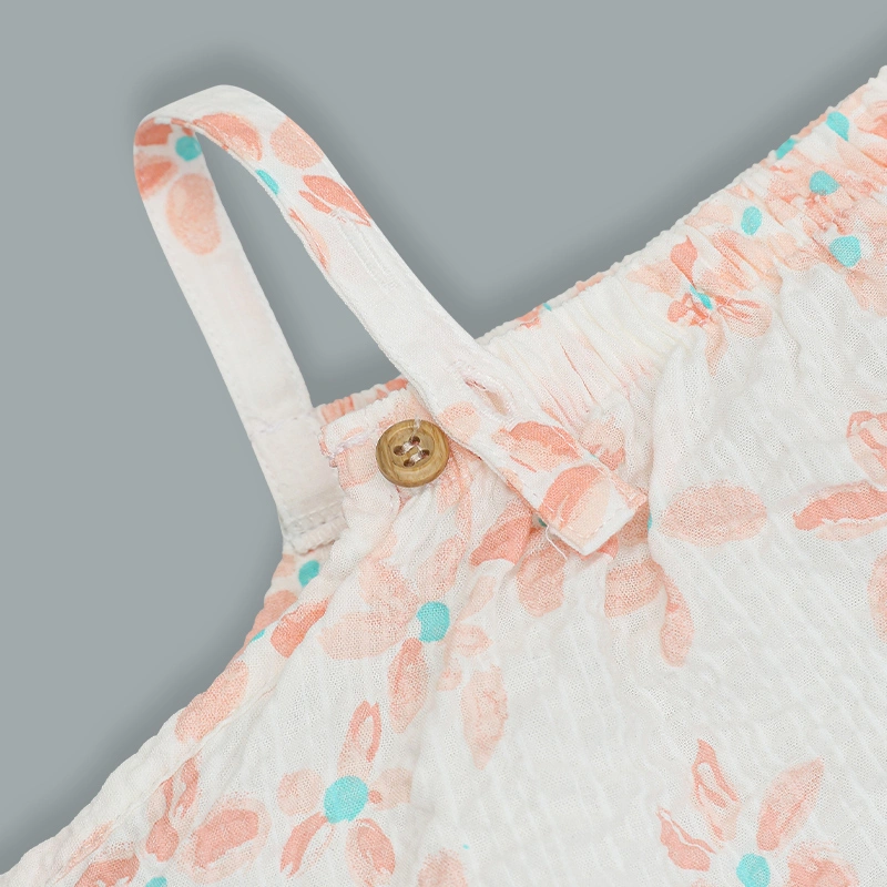 Bộ sát nách bé gái Lullaby NH309N màu trắng - cam 6