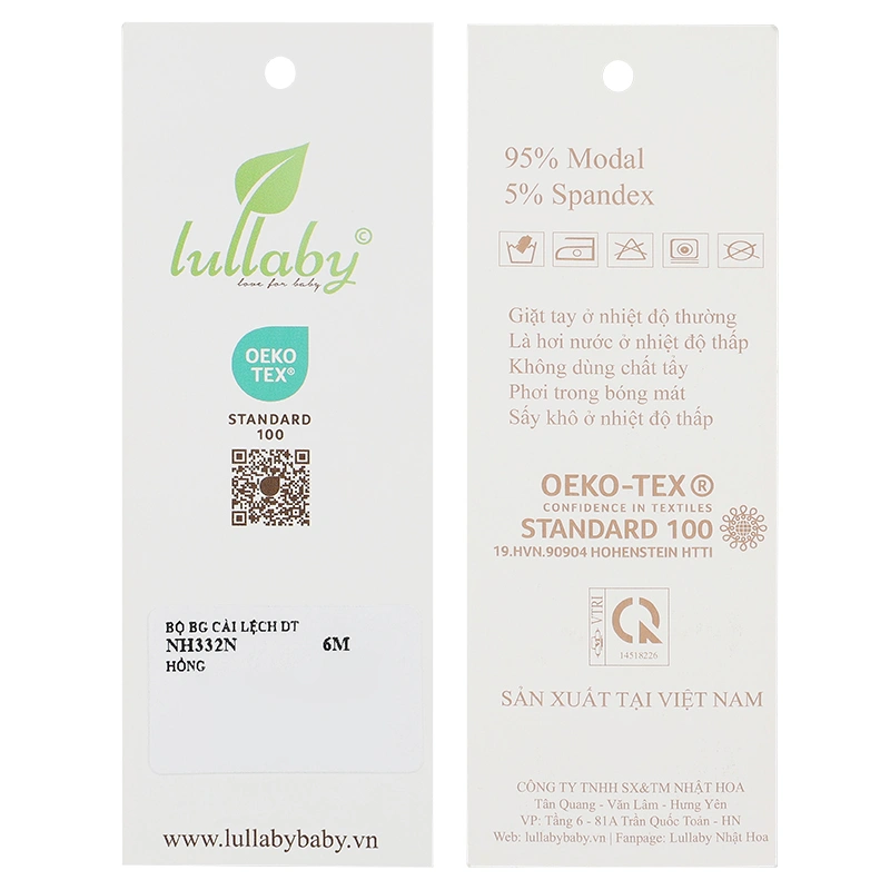 Bộ tay dài cài chéo bé gái Lullaby NH332N màu hồng 13