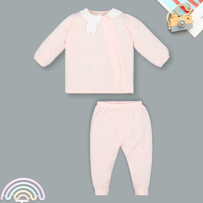 Bộ tay dài cài chéo bé gái Lullaby NH332N màu hồng 2
