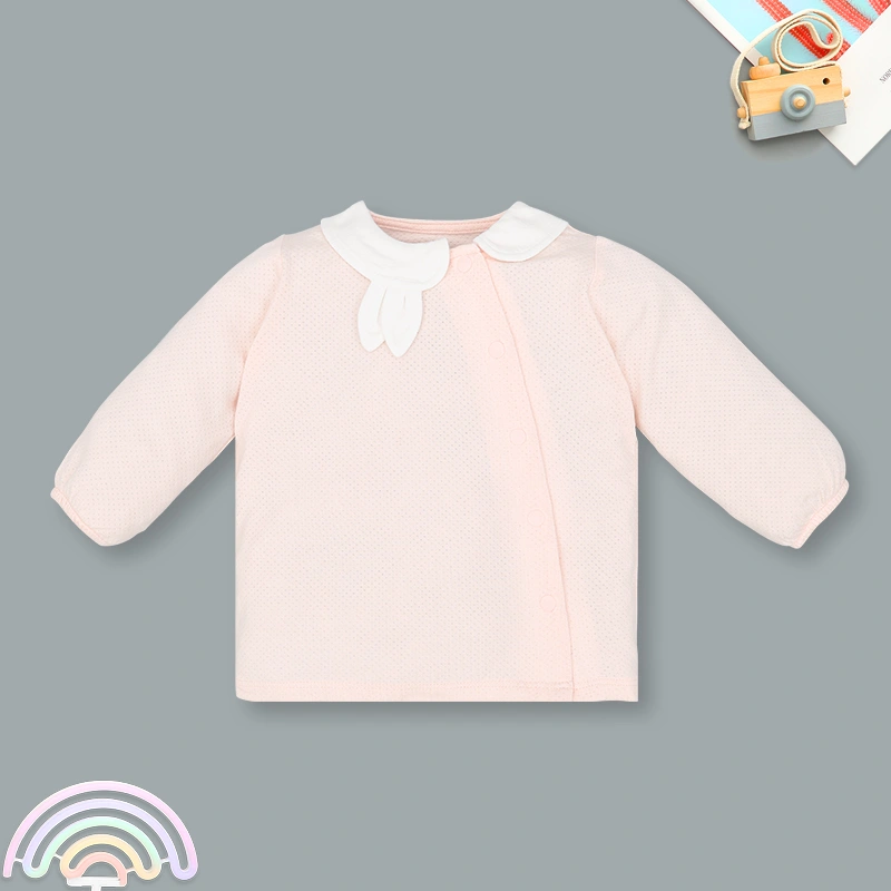 Bộ tay dài cài chéo bé gái Lullaby NH332N màu hồng 3