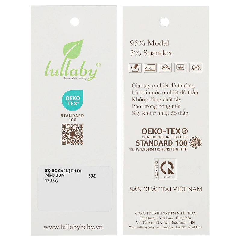 Bộ tay dài cài chéo bé gái Lullaby NH332N màu hồng 25