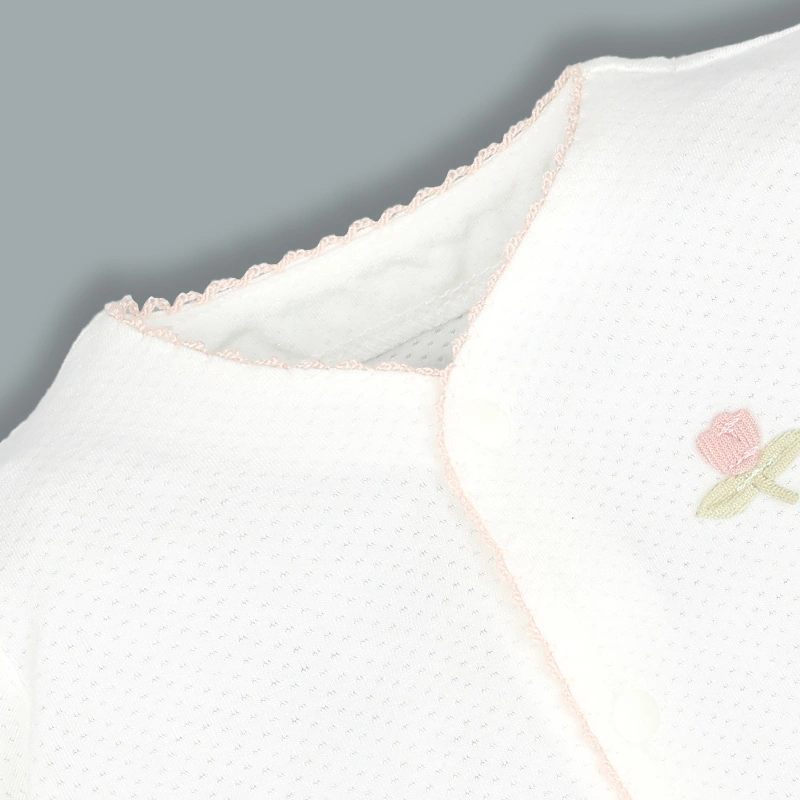 Bộ tay dài cài giữa bé gái Lullaby NH336N màu trắng 3