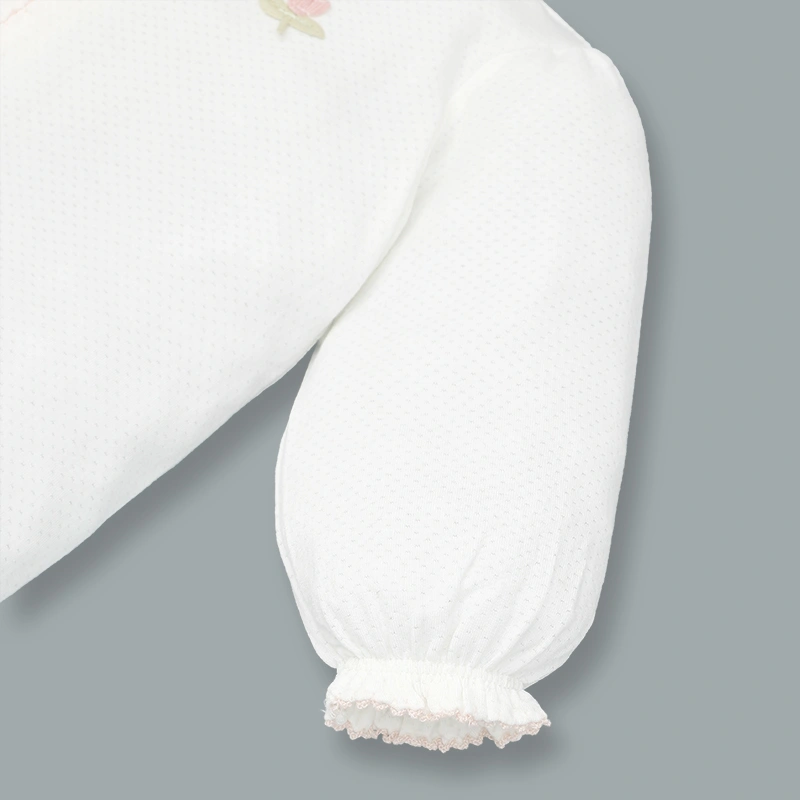 Bộ tay dài cài giữa bé gái Lullaby NH336N màu trắng 4