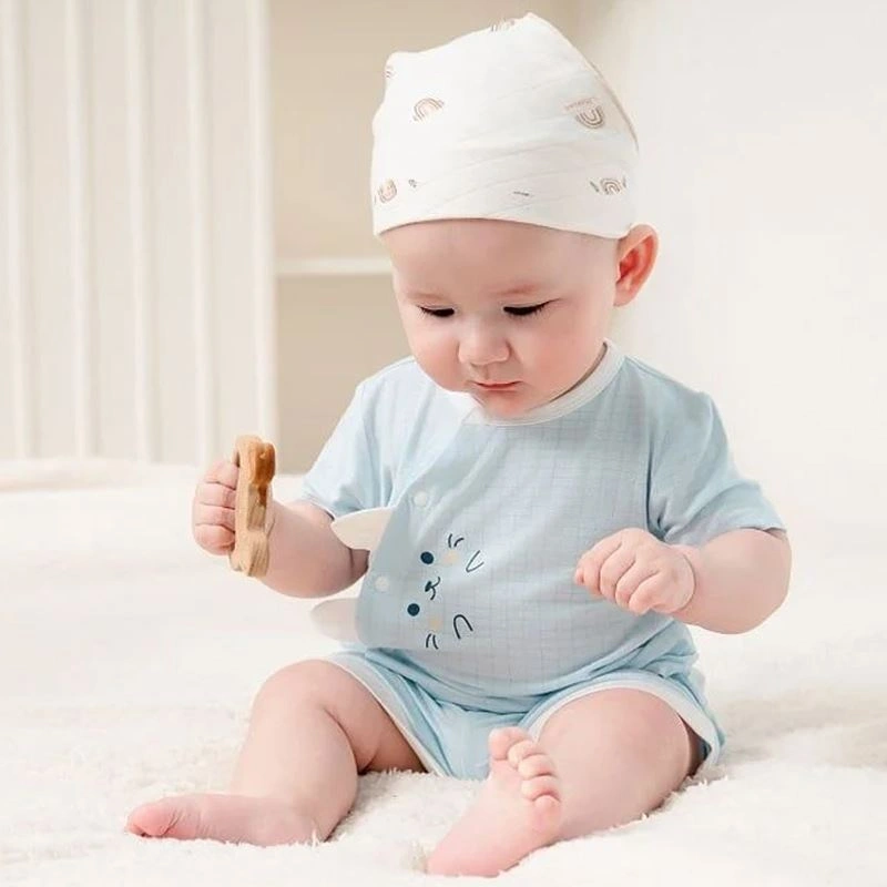 Bộ tay ngắn cài chéo bạn nhỏ ngộ nghĩnh La Pomme màu trắng 4