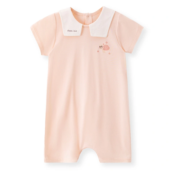 Bodysuit bé gái cổ vuông Lullaby NH446N màu hồng 1