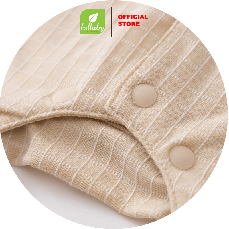 Bodysuit bé trai kẻ caro Lullaby NH445N màu nâu be 2