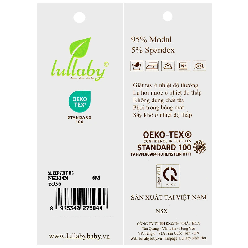 Bodysuit cài giữa bé gái Lullaby NH334N màu hồng 21