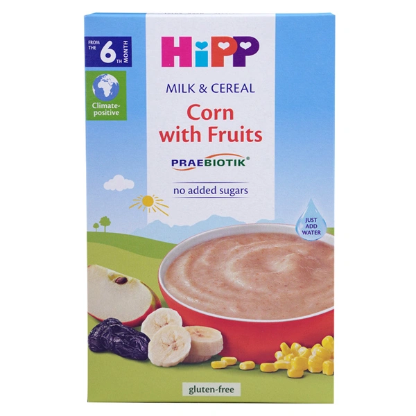 Bột ăn dặm HiPP sữa, ngô và hoa quả