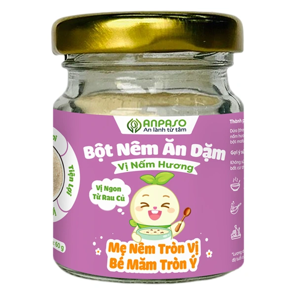 Bột nêm Anpaso nấm hương hũ 60g - Giao bao bì ngẫu nhiên