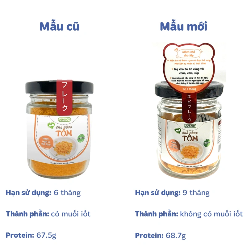 Chà bông tôm USFOODY hũ 10g (từ 7 tháng) - Giao bao bì ngẫu nhiên 2