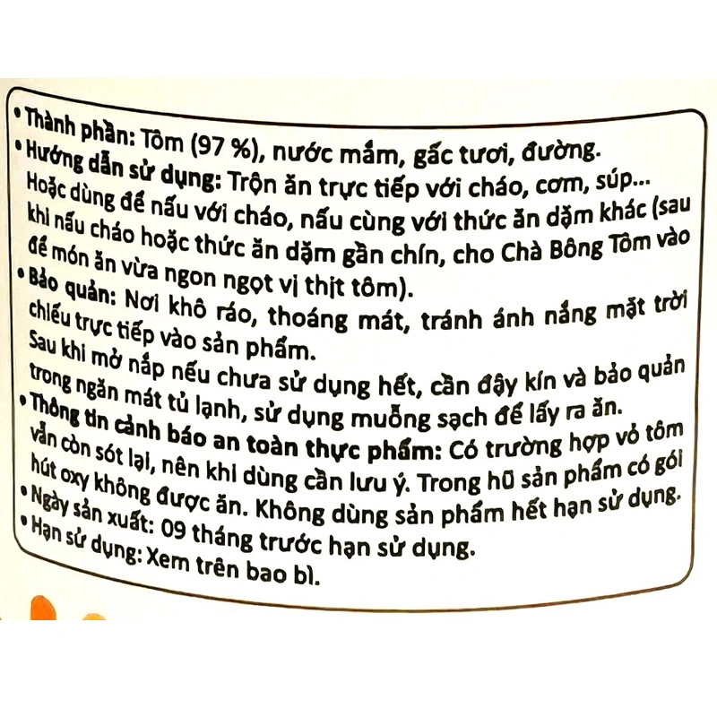 Chà bông tôm USFOODY hũ 10g (từ 7 tháng) - Giao bao bì ngẫu nhiên 5