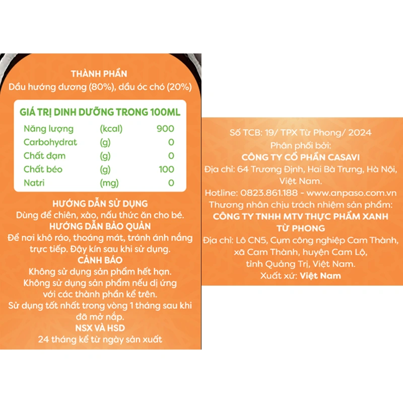 Dầu chiên xào mix hạt Anpaso cho bé chai 100 ml (từ 6 tháng) - Giao bao bì ngẫu nhiên 7