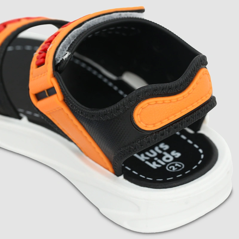 Giày sandal cho bé trai HappyTime DS004 màu cam - đen 6