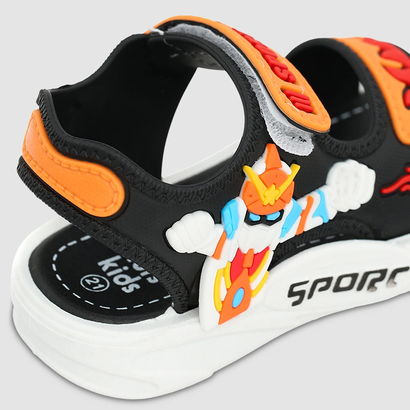 Giày sandal cho bé trai HappyTime DS004 màu cam - đen 7