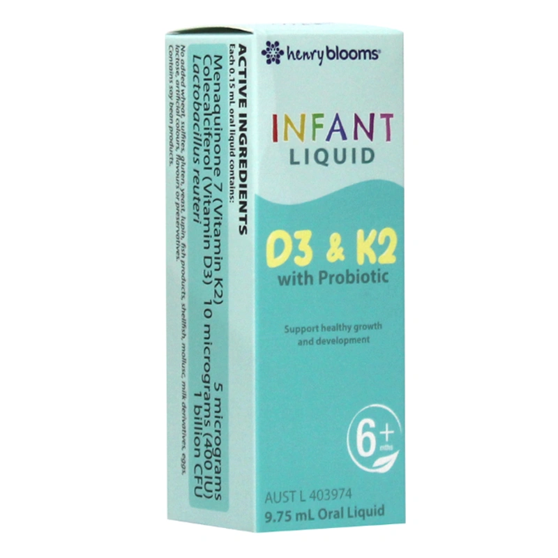 Henry Blooms D3K2 With Probiotic hỗ trợ xương, răng chắc khỏe, 9.75 ml dạng nhỏ giọt (từ 6 tháng) 2