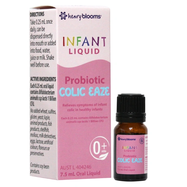 Henry Blooms Infant Liquid Probiotic Colic Eaze bổ sung lợi khuẩn cải thiện tiêu hóa, 7.5 ml dạng nhỏ giọt (từ 0 tháng) 1