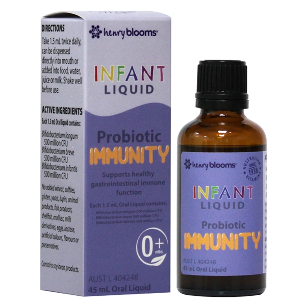 Henry Blooms Infant Liquid Probiotic Immunity bổ sung lợi khuẩn, 45 ml dạng nhỏ giọt (từ 0 tháng) 1