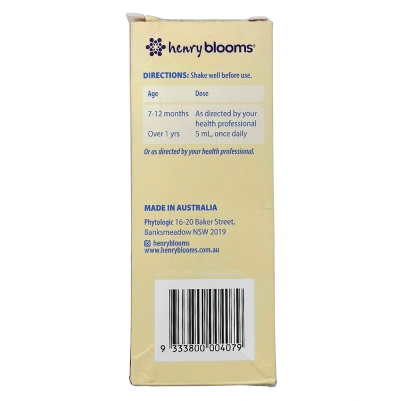 Henry Blooms Kids Liquid Iron Plus bổ sung sắt, cải thiện thiếu máu do thiếu sắt hương trái cây, 100 ml dạng nhỏ giọt (từ 7 tháng) 3