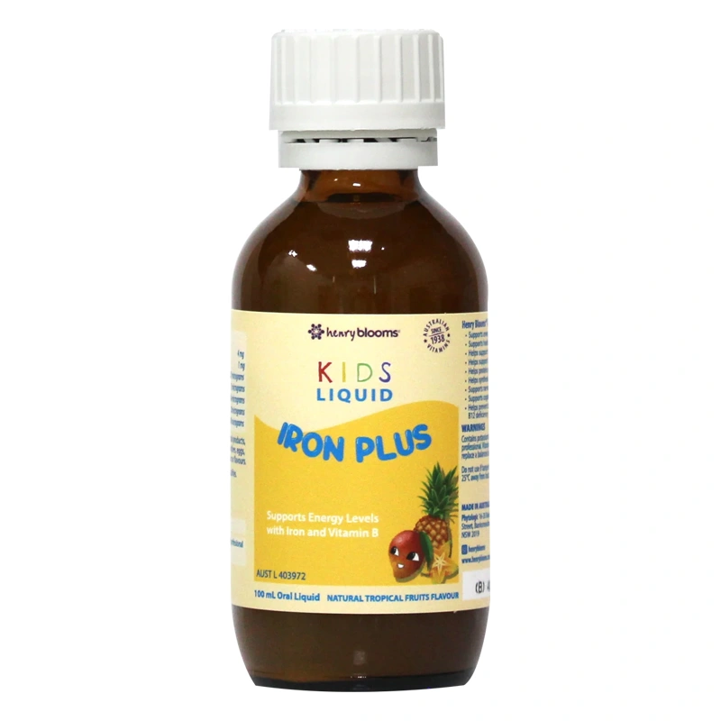 Henry Blooms Kids Liquid Iron Plus bổ sung sắt, cải thiện thiếu máu do thiếu sắt hương trái cây, 100 ml dạng nhỏ giọt (từ 7 tháng) 4