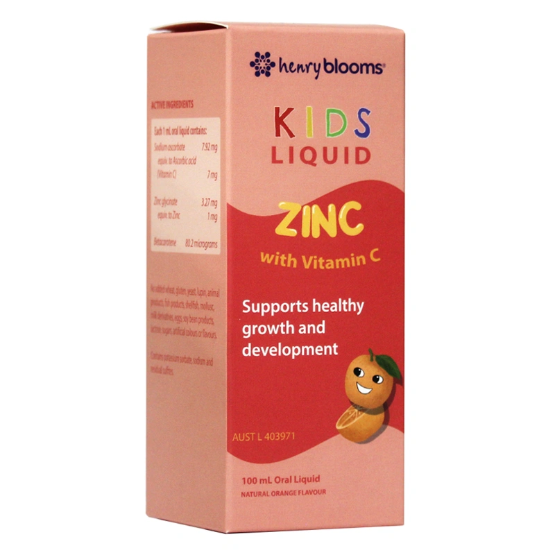 Henry Blooms Kids Liquid Zinc With Vitamin C hỗ trợ sức đề kháng hương cam, 100 ml dạng nhỏ giọt (1 - 13 tuổi) 2