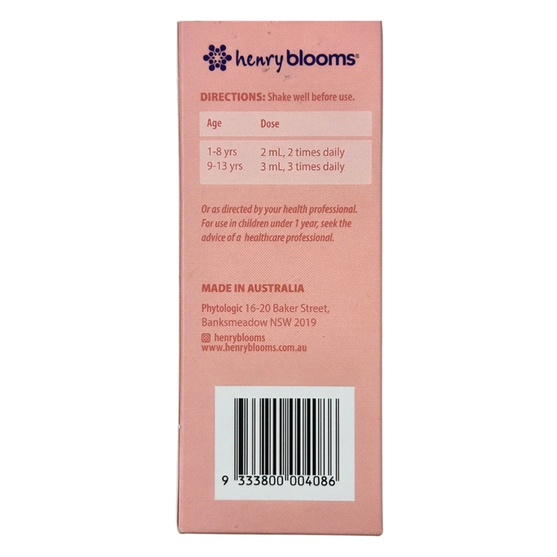 Henry Blooms Kids Liquid Zinc With Vitamin C hỗ trợ sức đề kháng hương cam, 100 ml dạng nhỏ giọt (1 - 13 tuổi) 3