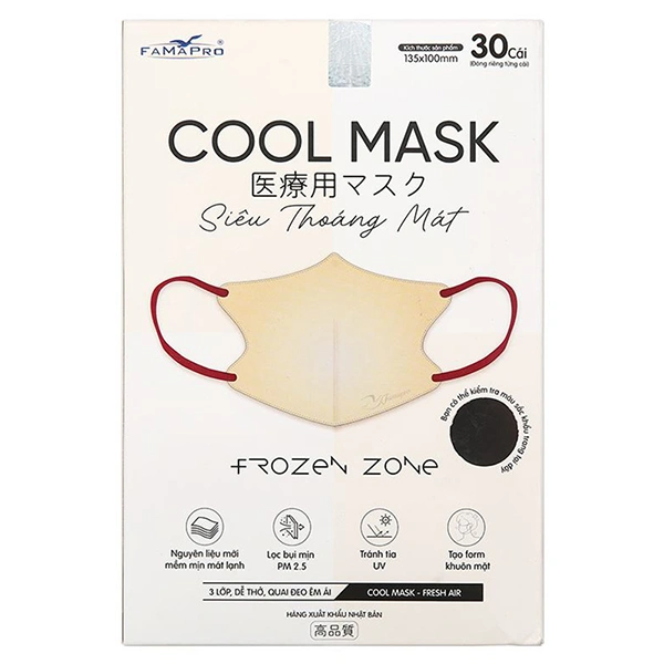 Hộp 30 cái khẩu trang y tế FAMAPRO CoolMask 3 lớp 1