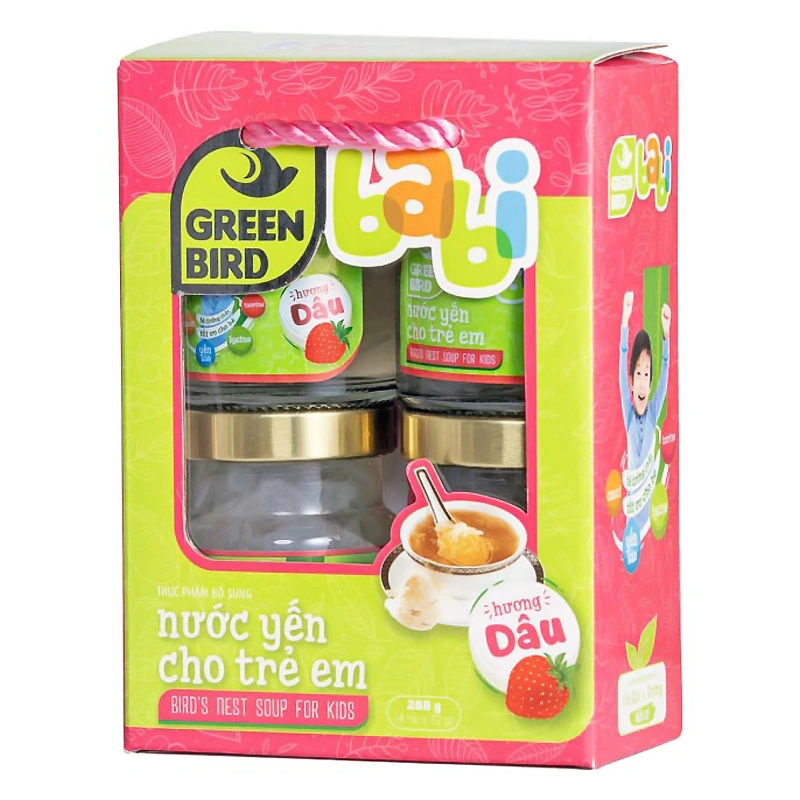 Hộp 4 hũ nước yến sào Green Bird Babi vị dâu 72g (từ 1 tuổi) 2
