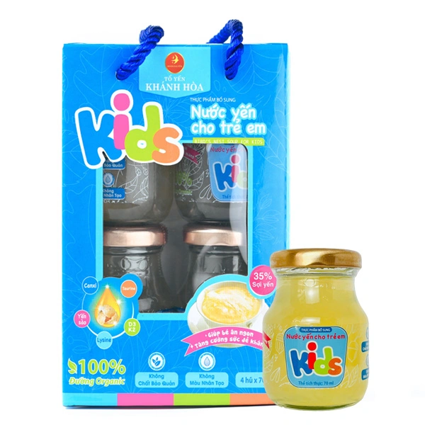 Hộp 4 hũ nước yến sào Yan Nest Kids 70 ml