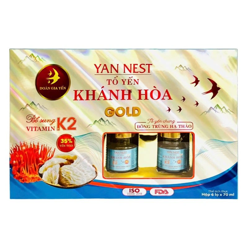 Hộp 6 hũ tổ yến chưng đông trùng hạ thảo Yan Nest 70 ml (từ 2 tuổi) 2