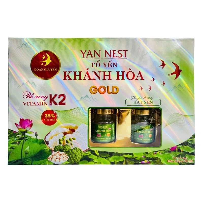 Hộp 6 hũ tổ yến chưng hạt sen Yan Nest 70 ml (từ 2 tuổi) 2