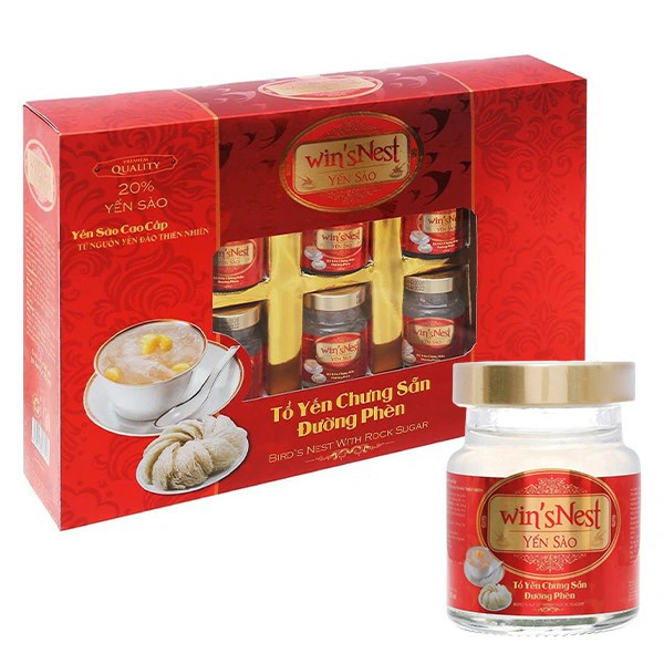 Hộp 6 hũ nước yến sào đường phèn Win'sNest 70 ml