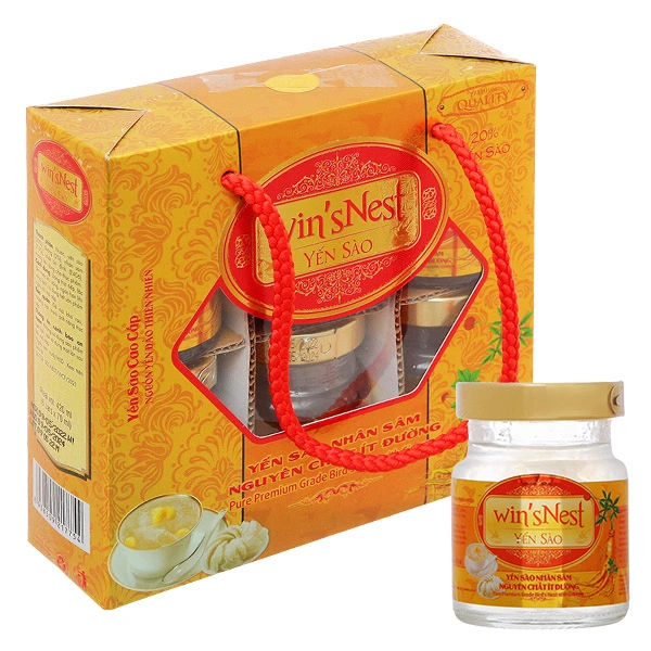 Hộp 6 hũ nước yến sào Win'sNest vị nhân sâm ít đường 70 ml