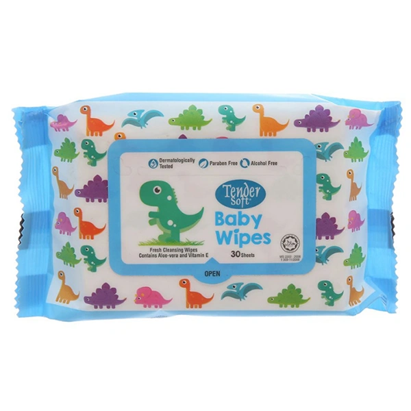 Khăn ướt Tender Soft Baby Wipes hương thơm nhẹ gói 30 miếng 1