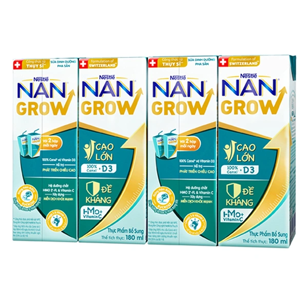 Lốc 4 hộp sữa pha sẵn Nestlé NAN Grow 180 ml (từ 1 tuổi) 1