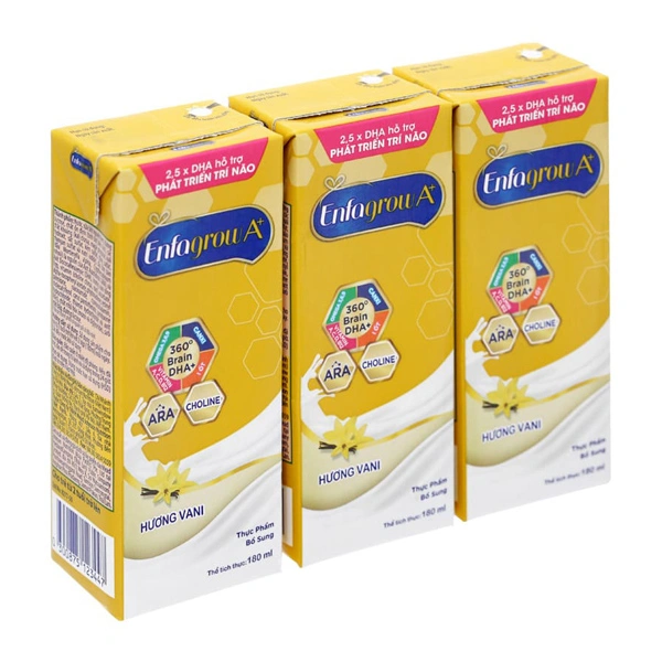 Lốc 3 hộp sữa pha sẵn Enfagrow A+ 360° Brain DHA+ hương vani 180 ml (từ 2 tuổi) 1