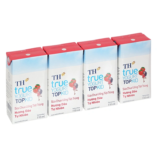 Lốc 4 hộp sữa chua uống tiệt trùng TH true YOGURT TOPKID - Giao bao bì ngẫu nhiên
