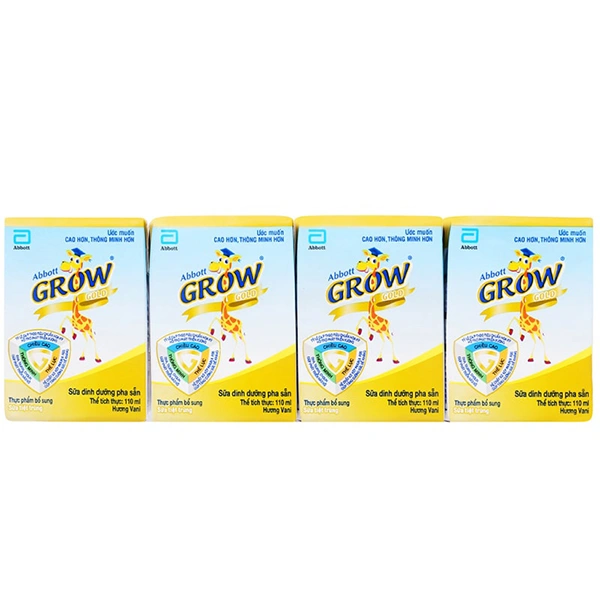 Lốc 4 hộp sữa pha sẵn Abbott Grow Gold hương vani 110 ml (từ 1 tuổi) 1