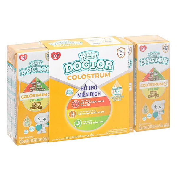 Lốc 4 hộp sữa non pha sẵn Kun Doctor Colostrum hương vani 180 ml (từ 1 tuổi) 1