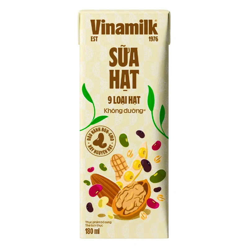 Thùng 24 hộp sữa hạt Vinamilk 9 loại hạt không đường 180 ml (từ 4 tuổi) 11