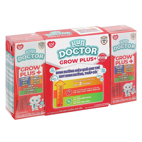 Thùng 48 hộp sữa pha sẵn Kun Doctor Grow Plus+ hương vani 180 ml cho trẻ suy dinh dưỡng, thấp còi (từ 1 tuổi) 17