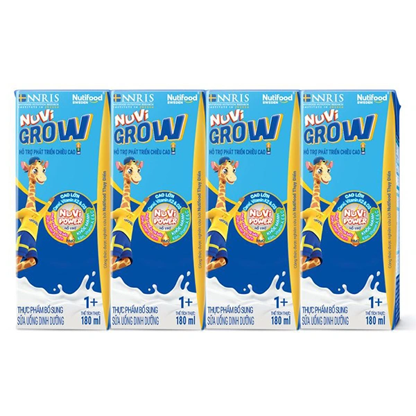 Lốc 4 hộp sữa pha sẵn Nutifood NuVi Grow 1+ 180 ml (1 - 2 tuổi) 1