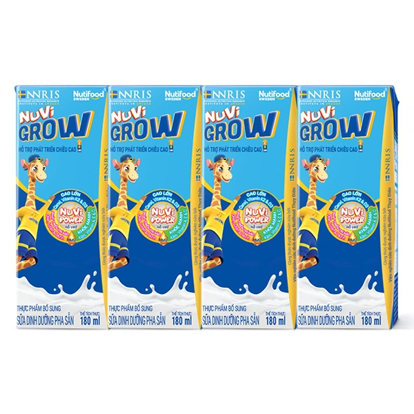 Lốc 4 hộp sữa pha sẵn Nutifood NuVi Grow 180 ml (từ 2 tuổi) 1