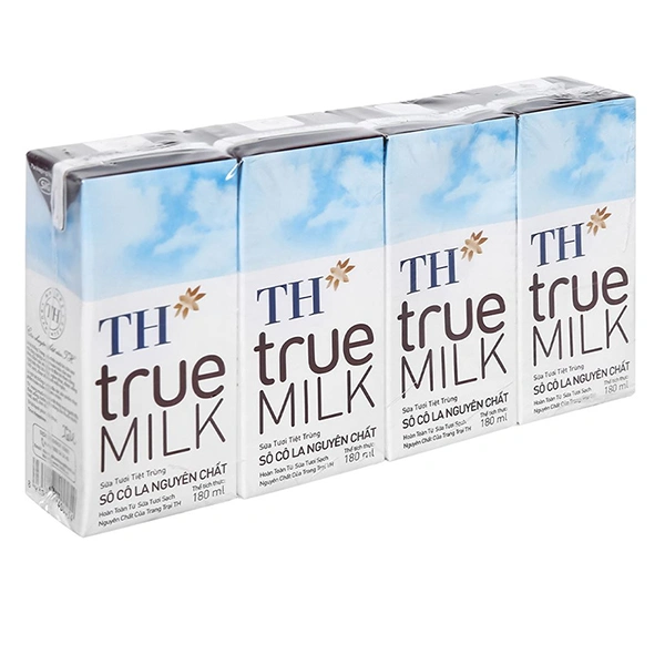Lốc 4 hộp sữa tươi tiệt trùng TH true MILK có đường hương socola 180 ml (từ 1 tuổi) 1