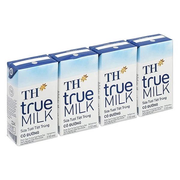 Lốc 4 hộp sữa tươi tiệt trùng TH true MILK có đường 110 ml (từ 1 tuổi) 1