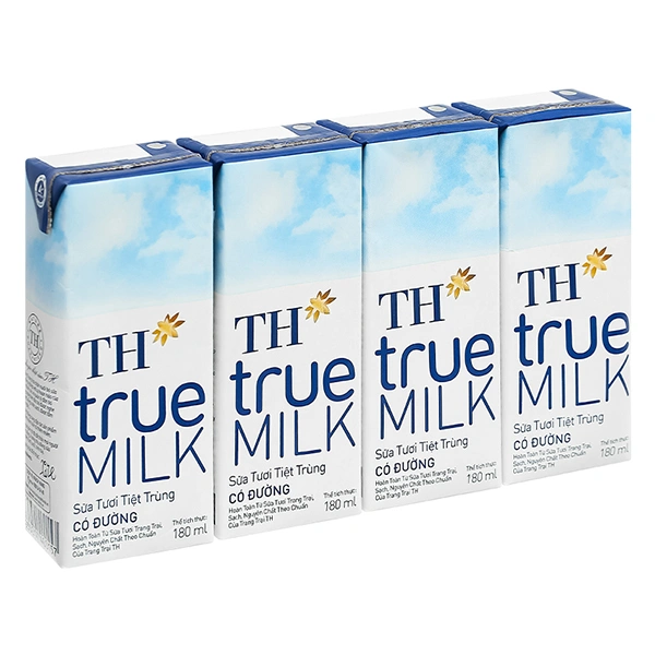 Lốc 4 hộp sữa tươi tiệt trùng TH true MILK có đường 180 ml (từ 1 tuổi) 1